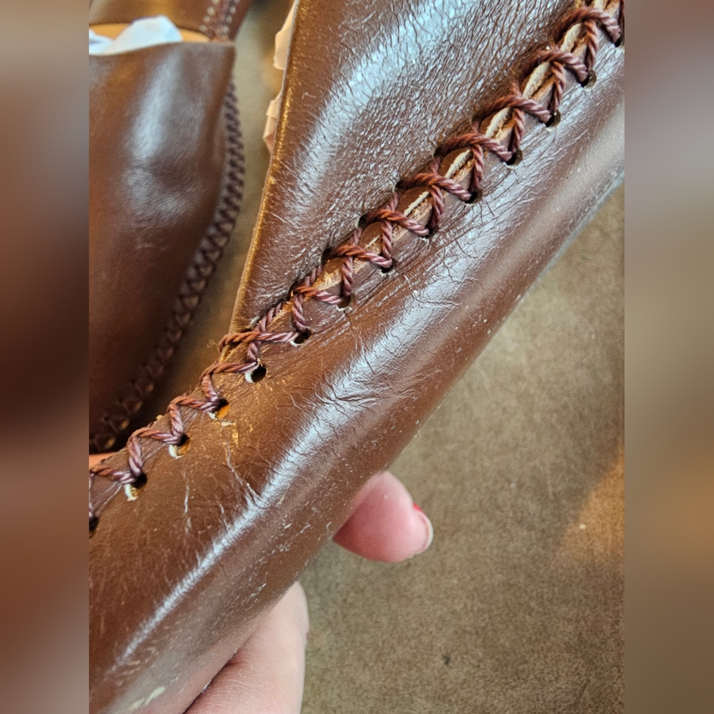 Vintage 1970s Handmade Leather Sultan Slippers – 100% Genuine Leather - Picture 6 of 16